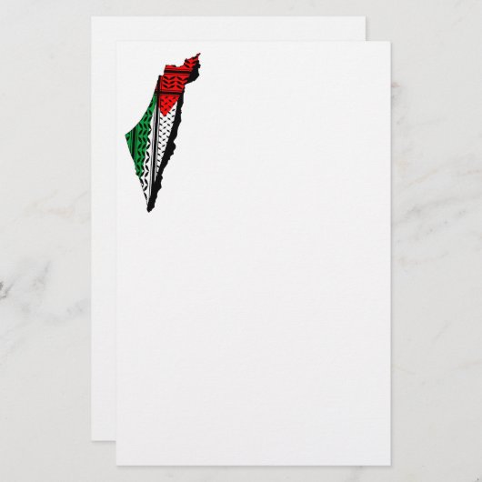 Palestina kaart met vlag en Keffiyeg patroon (Voorkant / Achterkant)