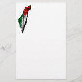 Palestina kaart met vlag en Keffiyeg patroon (Voorkant)