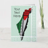 Palestina kaart met vlag en Keffiyeg patroon (Voorkant)