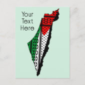 Palestina kaart met vlag en Keffiyeg patroon (Voorkant)