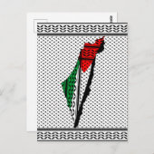Palestina kaart met vlag en Keffiyeg patroon (Voorkant / Achterkant)