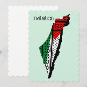 Palestina kaart met vlag en Keffiyeg patroon (Voorkant / Achterkant)