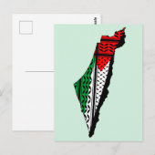 Palestina kaart met vlag en Keffiyeg patroon (Voorkant / Achterkant)