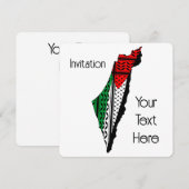 Palestina kaart met vlag en Keffiyeg patroon (Voorkant / Achterkant)