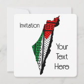 Palestina kaart met vlag en Keffiyeg patroon (Voorkant)