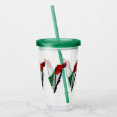 Palestina kaart met vlag en Keffiyeg patroon Acryl Drinkbeker (Links)