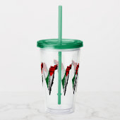 Palestina kaart met vlag en Keffiyeg patroon Acryl Drinkbeker (Rechts)