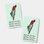 Palestina kaart met vlag en Keffiyeg patroon Badge (Front & Back)