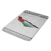 Palestina kaart met vlag en Keffiyeg patroon Badmat (Gekanteld)