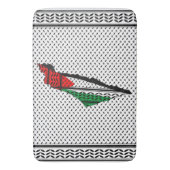 Palestina kaart met vlag en Keffiyeg patroon Badmat (Voorkant Verticaal)