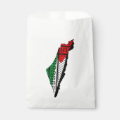 Palestina kaart met vlag en Keffiyeg patroon Bedankzakje (Voorkant)