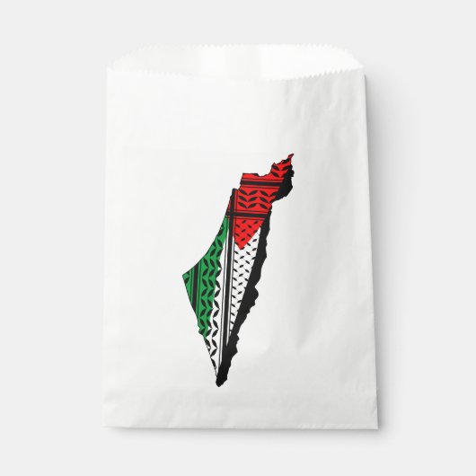 Palestina kaart met vlag en Keffiyeg patroon Bedankzakje (Voorkant)