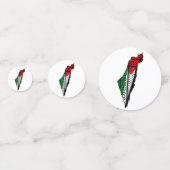 Palestina kaart met vlag en Keffiyeg patroon Confetti (Voorkanten)