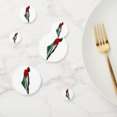 Palestina kaart met vlag en Keffiyeg patroon Confetti (Groep)