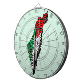 Palestina kaart met vlag en Keffiyeg patroon Dartbord (Voorkant Rechts)