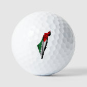Palestina kaart met vlag en Keffiyeg patroon Golfballen (Voorkant)