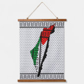 Palestina kaart met vlag en Keffiyeg patroon Hangend Wandkleed (Voorkant)