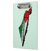 Palestina kaart met vlag en Keffiyeg patroon Klembord (Links)