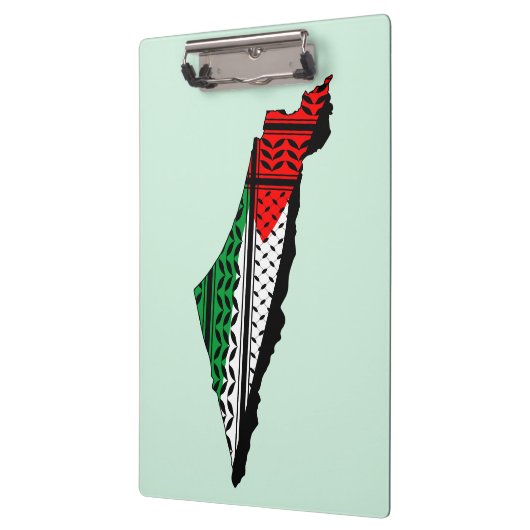 Palestina kaart met vlag en Keffiyeg patroon Klembord (Links)