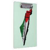 Palestina kaart met vlag en Keffiyeg patroon Klembord (Rechts)
