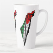 Palestina kaart met vlag en Keffiyeg patroon Latte Mok (Rechts)