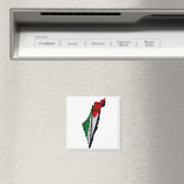 Palestina kaart met vlag en Keffiyeg patroon Magneet (Insitu (Vaatwasser))