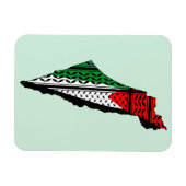 Palestina kaart met vlag en Keffiyeg patroon Magneet (Horizontaal)