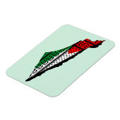 Palestina kaart met vlag en Keffiyeg patroon Magneet (Linkerzijde)