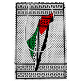 Palestina kaart met vlag en Keffiyeg patroon Medium Cadeauzakje (Voorkant)