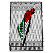 Palestina kaart met vlag en Keffiyeg patroon Medium Cadeauzakje (Achterkant)