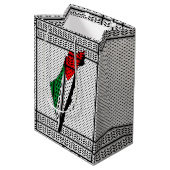 Palestina kaart met vlag en Keffiyeg patroon Medium Cadeauzakje (Achterkant Gekanteld)