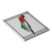 Palestina kaart met vlag en Keffiyeg patroon Notitieblok (Schuin)