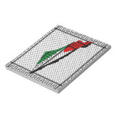 Palestina kaart met vlag en Keffiyeg patroon Notitieblok (Linkerzijde)