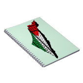 Palestina kaart met vlag en Keffiyeg patroon Notitieboek (Rechterzijde)