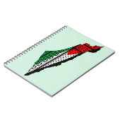Palestina kaart met vlag en Keffiyeg patroon Notitieboek (Linkerzijde)