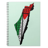 Palestina kaart met vlag en Keffiyeg patroon Notitieboek (Voorkant)