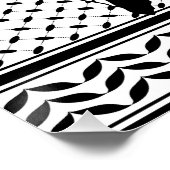 Palestina kaart met vlag en Keffiyeg patroon Perfect Poster (Hoek)