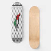 Palestina kaart met vlag en Keffiyeg patroon Persoonlijk Skateboard (Voorkant)