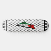 Palestina kaart met vlag en Keffiyeg patroon Persoonlijk Skateboard (Horizontaal)