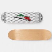 Palestina kaart met vlag en Keffiyeg patroon Persoonlijk Skateboard (Horizontaal)