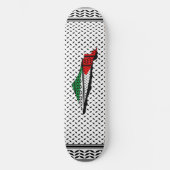 Palestina kaart met vlag en Keffiyeg patroon Persoonlijk Skateboard (Voorkant)