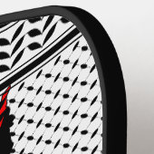 Palestina kaart met vlag en Keffiyeg patroon Pickleball Paddle (Links Detail)