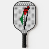 Palestina kaart met vlag en Keffiyeg patroon Pickleball Paddle (Achterkant)