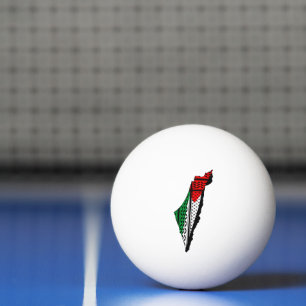 Palestina kaart met vlag en Keffiyeg patroon Pingpongbal