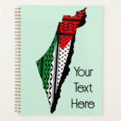 Palestina kaart met vlag en Keffiyeg patroon Planner (Voorkant)