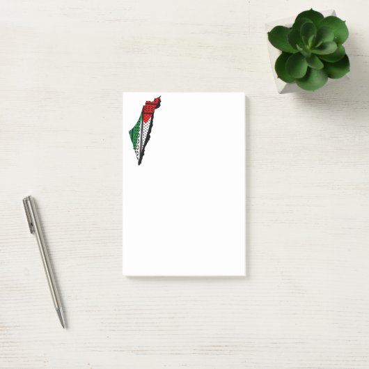 Palestina kaart met vlag en Keffiyeg patroon Post-it® Notes (Kantoor)