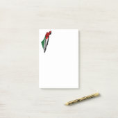 Palestina kaart met vlag en Keffiyeg patroon Post-it® Notes (Op bureau)