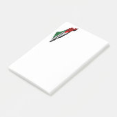 Palestina kaart met vlag en Keffiyeg patroon Post-it® Notes (Schuin)