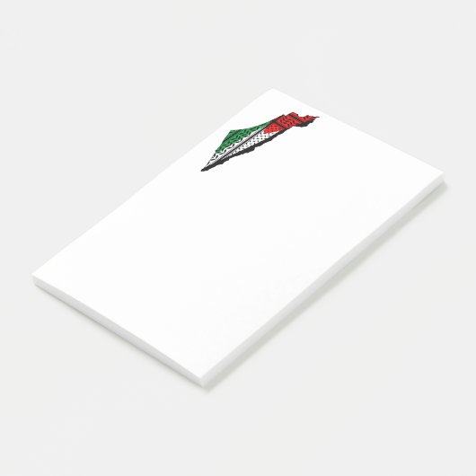 Palestina kaart met vlag en Keffiyeg patroon Post-it® Notes (Schuin)