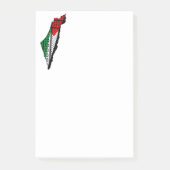 Palestina kaart met vlag en Keffiyeg patroon Post-it® Notes (Voorkant)